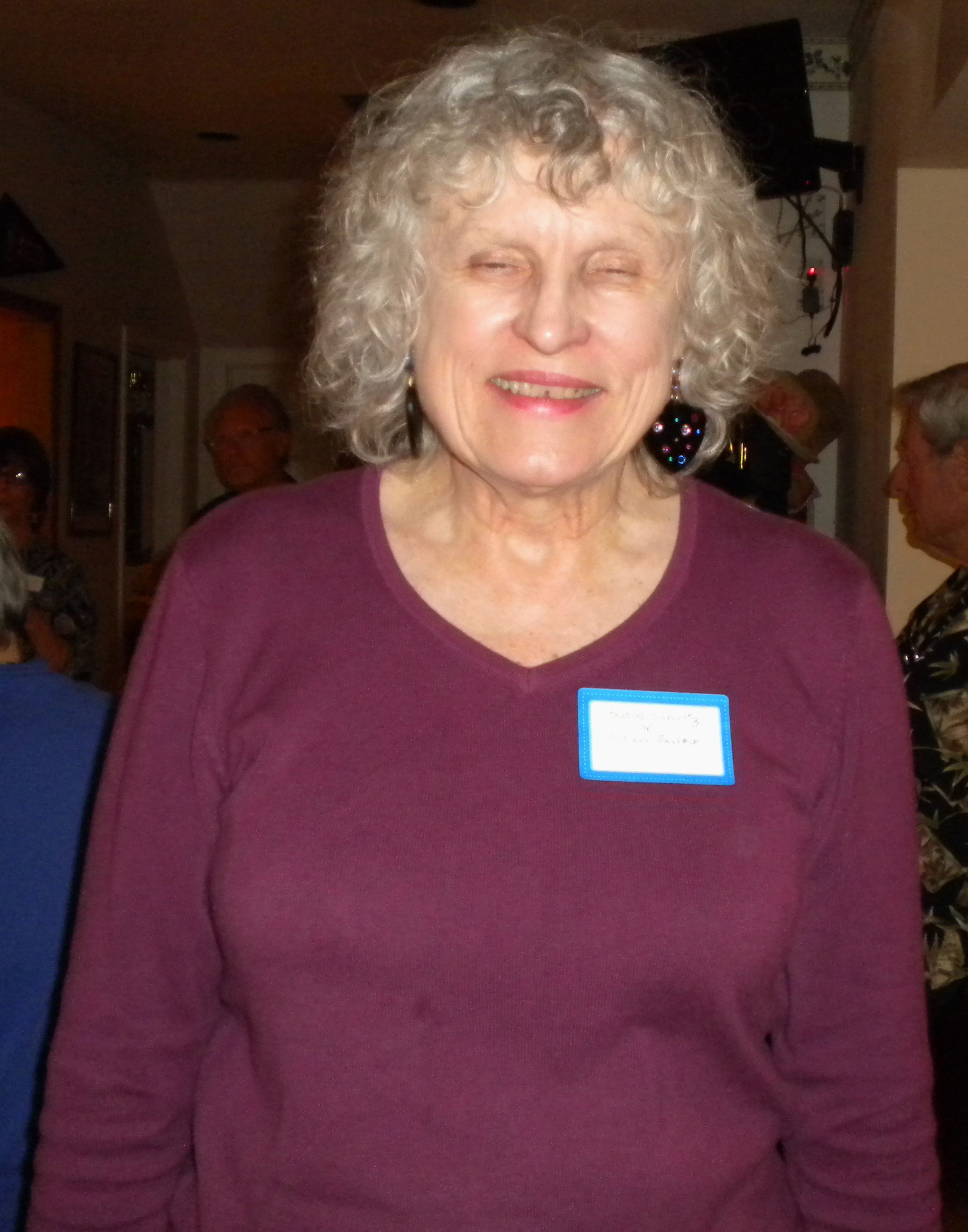 Susan Sailow with eyes closed, as usual
