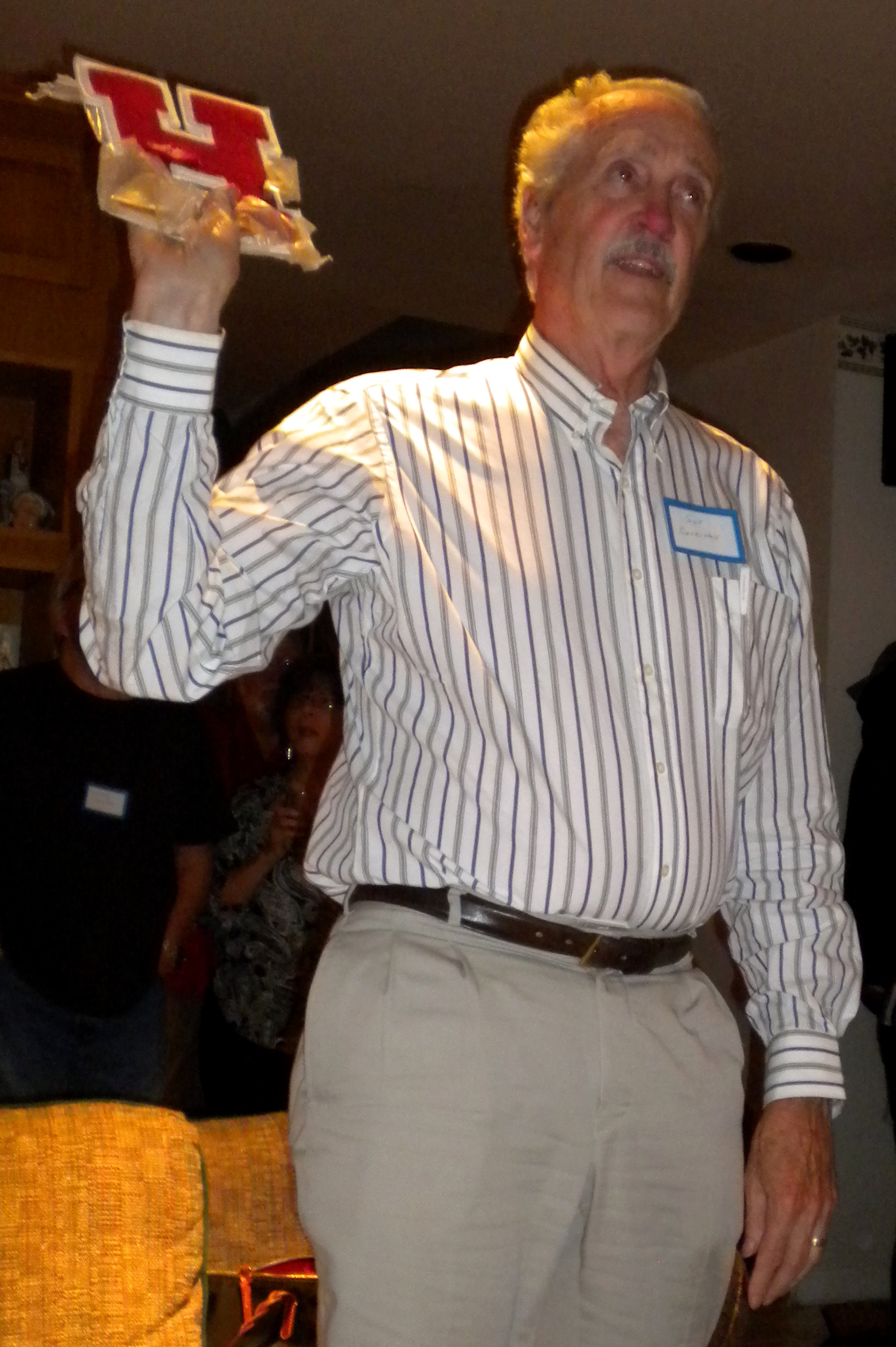 Guy Denechaud showing his letters